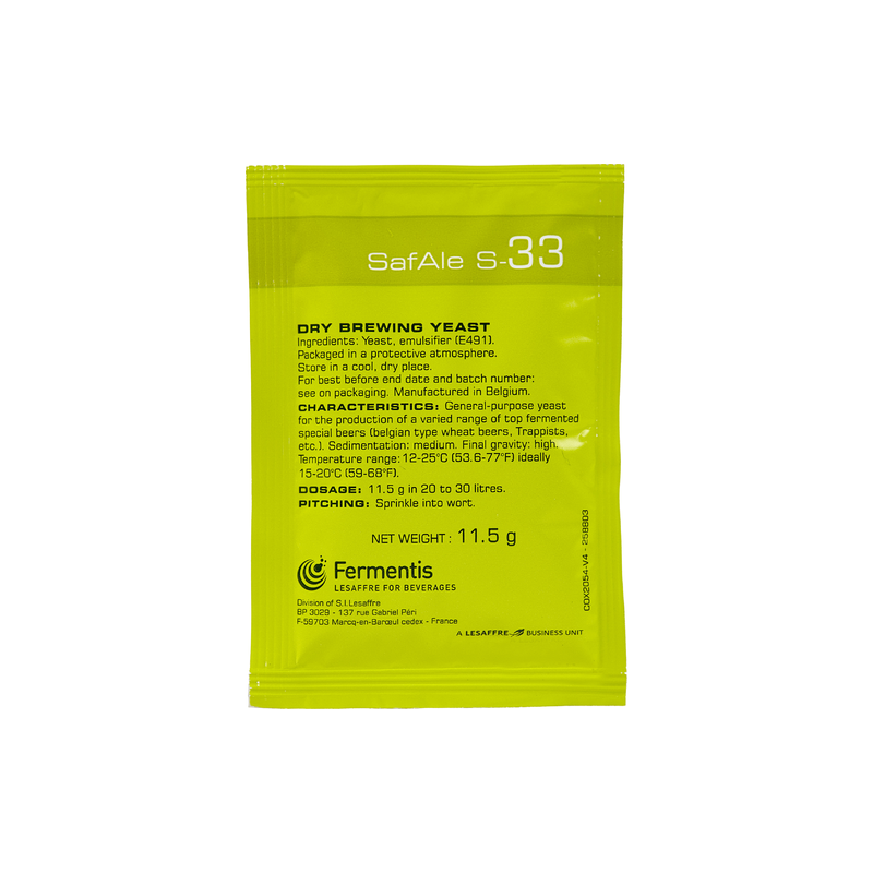 Fermentis Safale S-33 Yeast 11.5gm Fermentis Safale S-33 Yeast 11.5gm