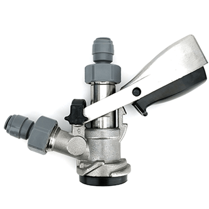 Keg Coupler - D-Type Stainless with Duotight Fittings